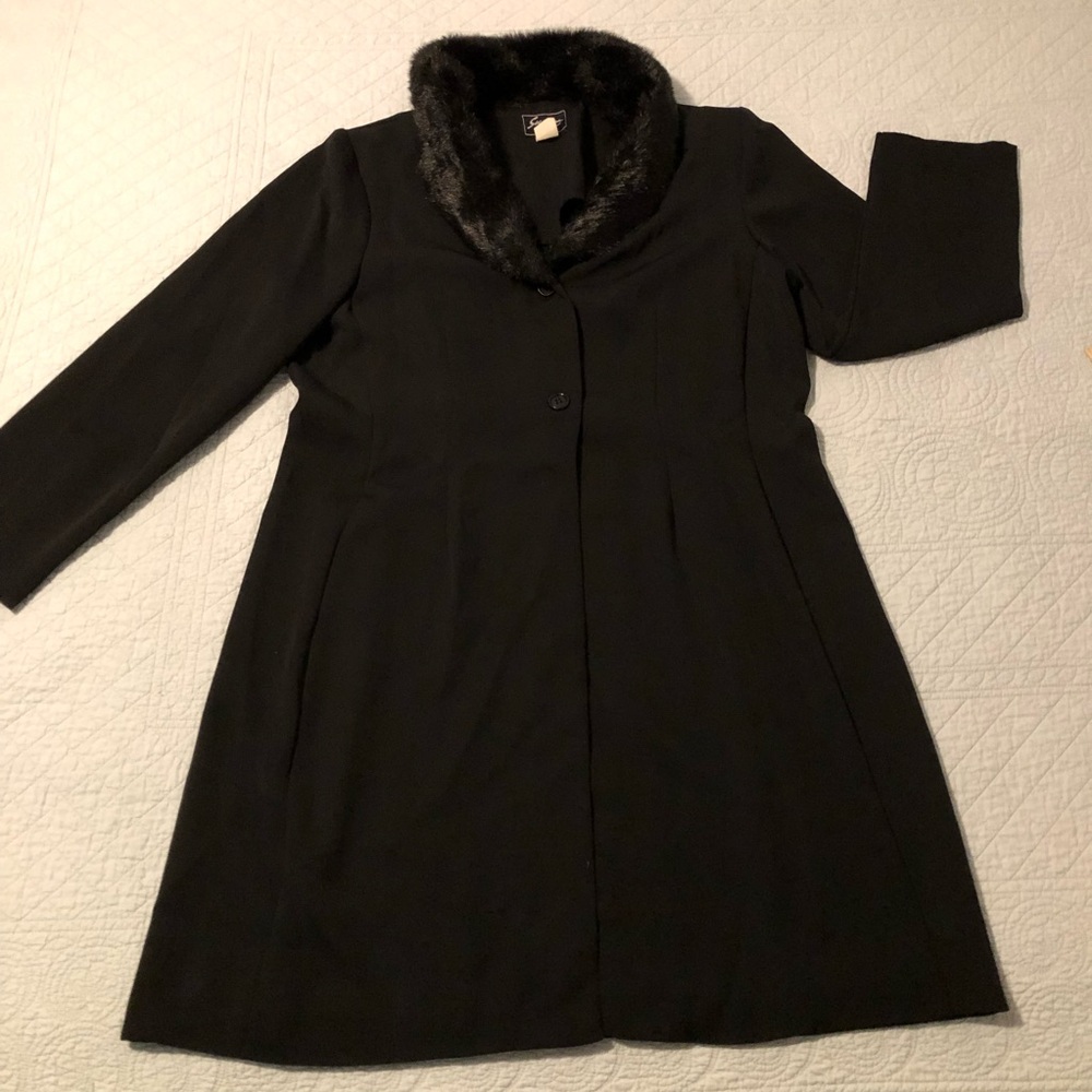 Y2K long black duster cardigan blazer. Size 18.